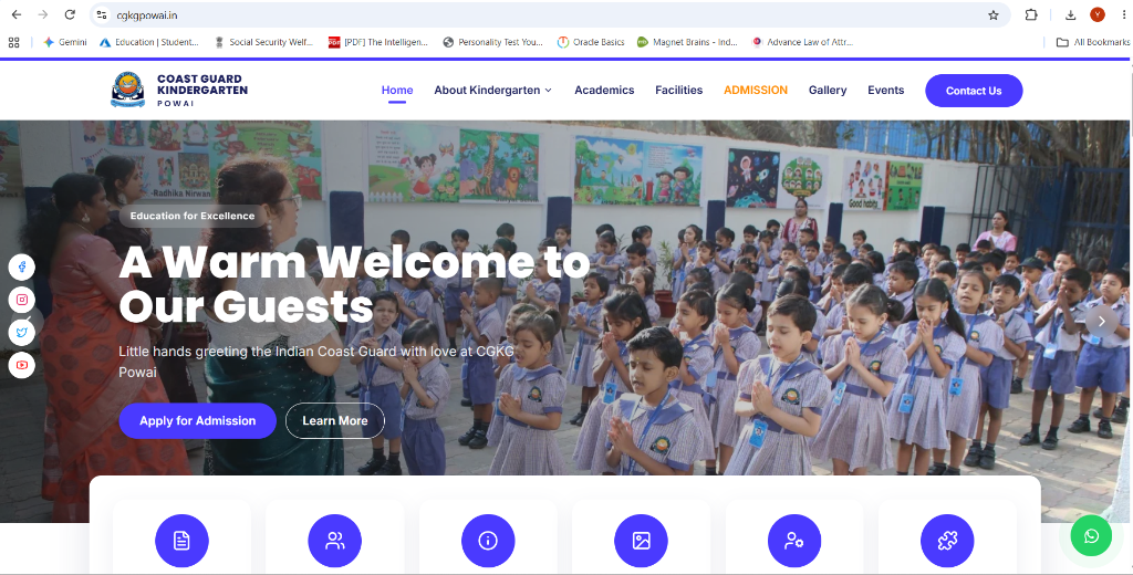Indian Coast Guard Kindergarten Portal