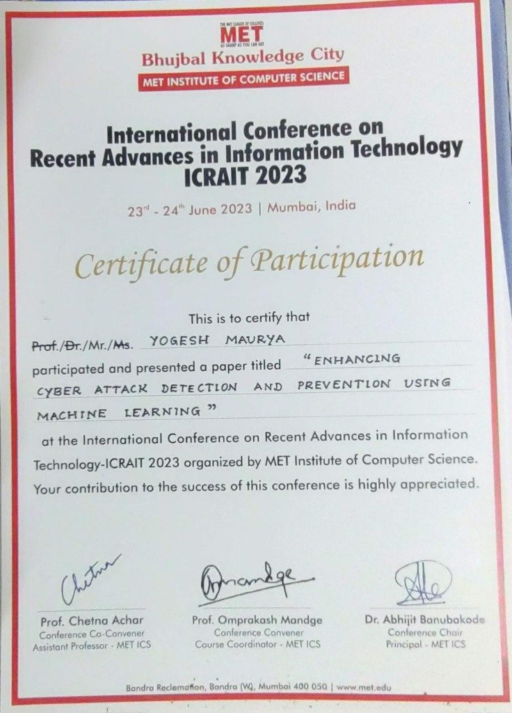 ICRAIT 2023 Research Paper Certificate